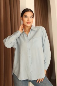 Bebe Mavisi Modal Regular Kadın Gömlek