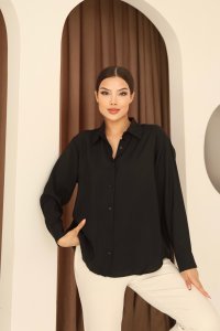 Siyah Modal Kadın Gömlek