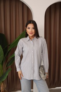 Sık Çizgili Pamuklu Gömlek
